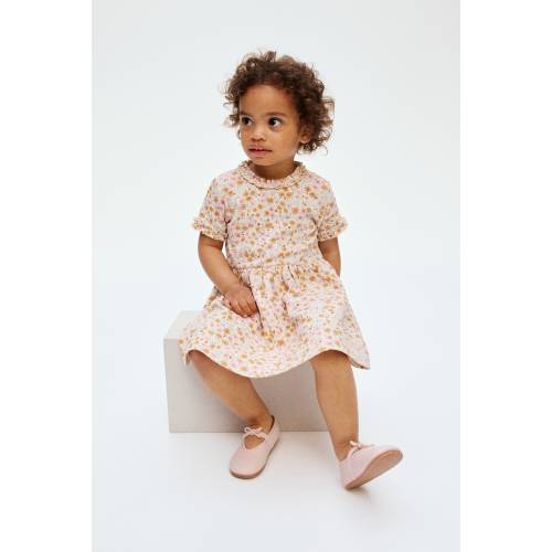 RUFFLE-TRIMMED JACQUARD-JERSEY DRESS