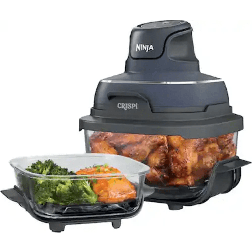 Ninja - Crispi® 5-in-1 Portable Glass Air Fryer Cooking System - Gray