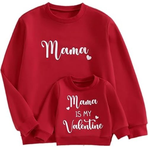 Mommy and Me Matching Outfits Family Costume Cute Letter Sweatshirt Shirt Long Sleeve Pullover Sweater Tops
