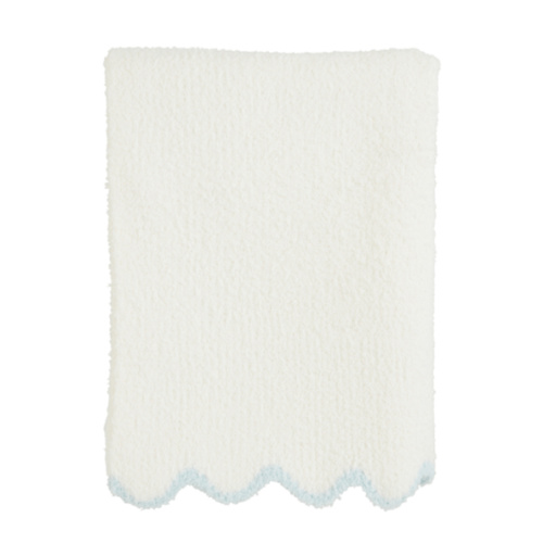 Blue Scallop Chenille Blanket