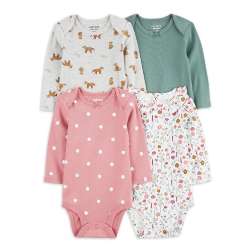 Carter's Child of Mine Baby Girl Bodysuit, 4-Pack, Sizes Preemie-18 Months
