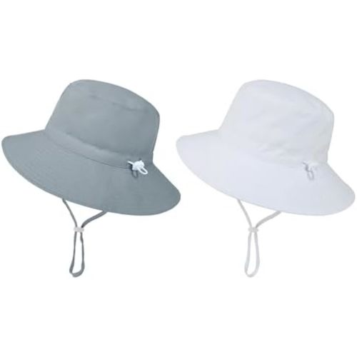 American Trends Baby Sun Hats for Boys Girls UPF 50+ Sun Protection Wide Brim Adjustable Summer Beach Bucket Hat