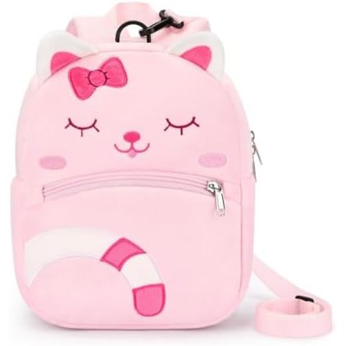 mibasies Toddler Backpacks for Girls 2-4: Plush Backpack -3D Animal Cartoon Mini Travel Bag -10 inch Toddler Backpack Leash