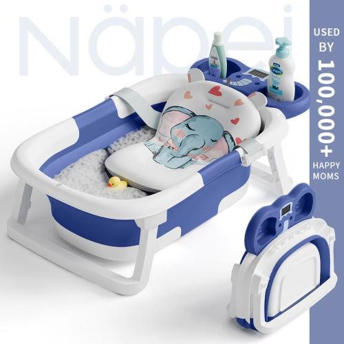 Napei Collapsible Baby Bathtub with Real-Time Temp Monitor, Floating - TikTok Shop
