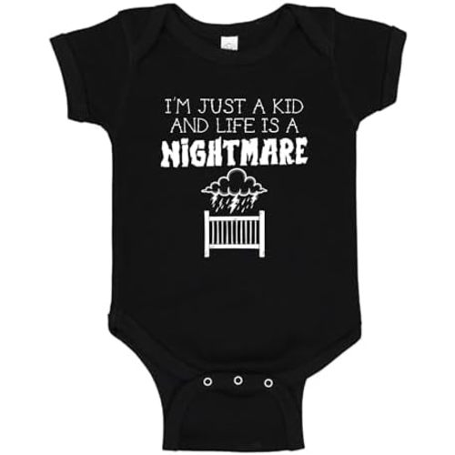 I'm Just A Kid and Life is A Nightmare Baby One Piece Bodysuit Or Toddler Shirt Pop Punk Emo Kid Outfit