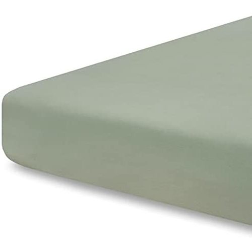 Pobibaby - Single Solid Premium Fitted Baby Crib Sheets for Standard Crib Mattress - Ultra-Soft Cotton Blend, Safe and Snug, and Stylish Solid Crib Sheet (Sage Green)