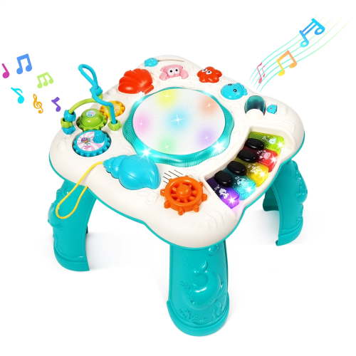 Baby Toddler Toys, Baby Activity Center for 6 to 12-18 Month Old, Learning Musical Table Toys for 1 2 3 Year Old Boys Girls Gifts