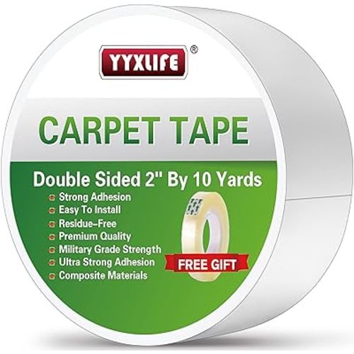 Amazon.com: YYXLIFE Double Sided Removable Rug Tape - Carpet Adhesive for Hardwood Floors, 2 Inch x 10 Yards, White : Office Products