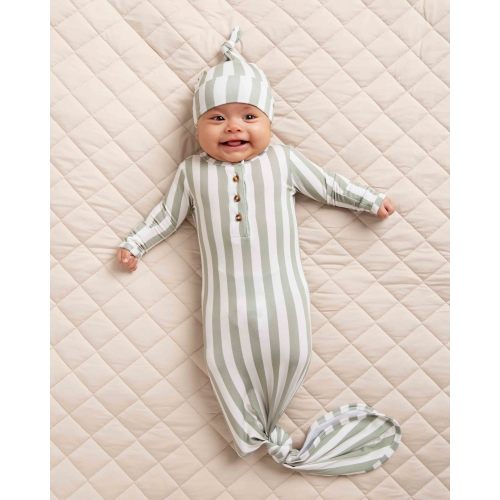 Grow With The Flow Knotted Gown & Beanie Set