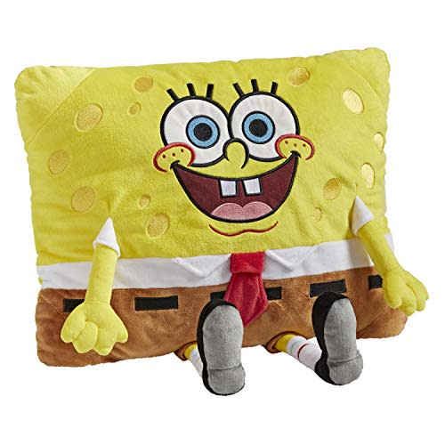 Pillow Pets Nickelodeon Spongebob Squarepants, 16" Plush Toy | Soft Plush Pillow Companion, Unfastens into a Cozy Pillow at Night, Machine Washable, BPA and Phthalates Free