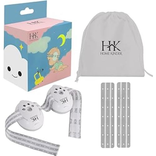 Baby Ear Protection | Ear Muffs for Infants with Elastic Headband | Baby Earmuffs Ideal for Flights, Sleep | 2 Bands Included (Grey-White)