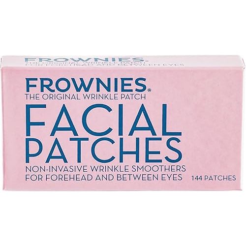 Frownies Forehead and Between the Eyes Wrinkle Patches - Hypoallergenic Facial Patches to Smooth & Soften Forehead Wrinkles & Eleven Lines - For Overnight Use, 144 Patches