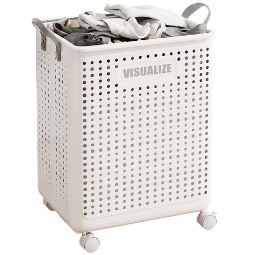 BOHOIDEE X-Large Foldable Laundry Hamper with Wheels and Handle, Collapsible Rolling Laundry Basket, Versatile Portable Storage Basket for Laundry/Bathroom