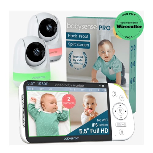 Babysense MaxView PRO | Best 2-Camera Split Screen Non-WiFi Baby Monitor