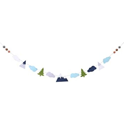 Felt Woodland Mountain Banner - Kids Mountain Nursery Decor, Woodland Theme Nursery, Rustic Baby Room Decor, Mountain Baby Shower Decorations