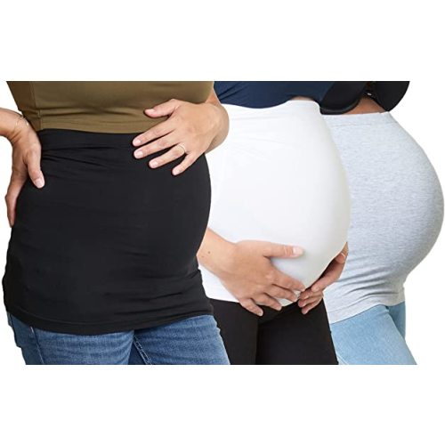 Maddie Moo Belly Bands - Available in 8 Sizes and 7 Colors. Maternity & Postpartum Shirt Extender 3 Packs for All Stages of Pregnancy