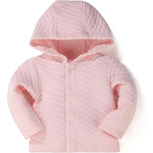 100% Cotton Baby Fall Hoodies Jacket, Comfortable Soft and Warm Baby Spring Jacket,0-24Months Solid-Coloured Coat