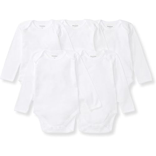 Burt's Bees Baby Bodysuits, Short Sleeve and Long Sleeve One-Pieces, 100% Organic Cotton, Pack of 5
