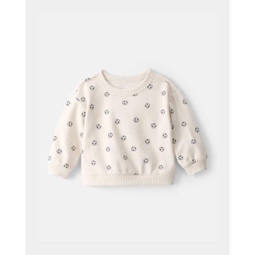 Baby Boy Soccer French Terry Pullover Sweatshirt - Cream | Carter's