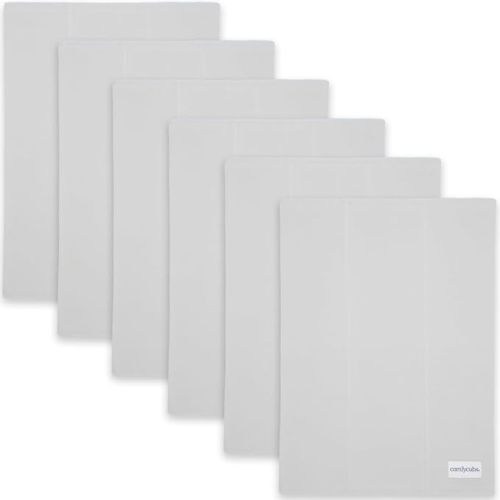 Comfy Cubs Baby Burp Cloths Set (Pack of 6) - Large, 6-Layer, Ultra Absorbent 100% Cotton for Infant Spit-Up, Drool, and Messes - Soft, Gentle, Thoughtful New Born Baby Gifts, Stone