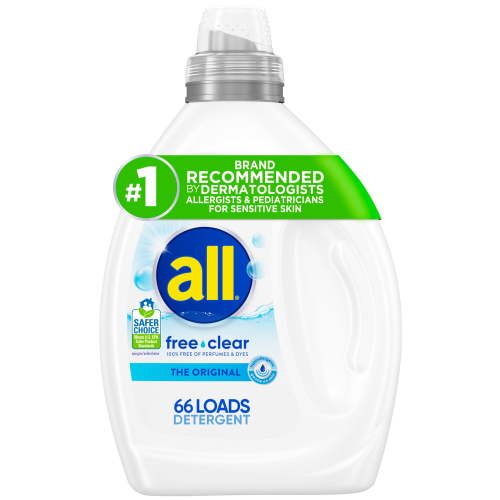 all, Free Clear Liquid Laundry Detergent, 50 oz, 66 Loads