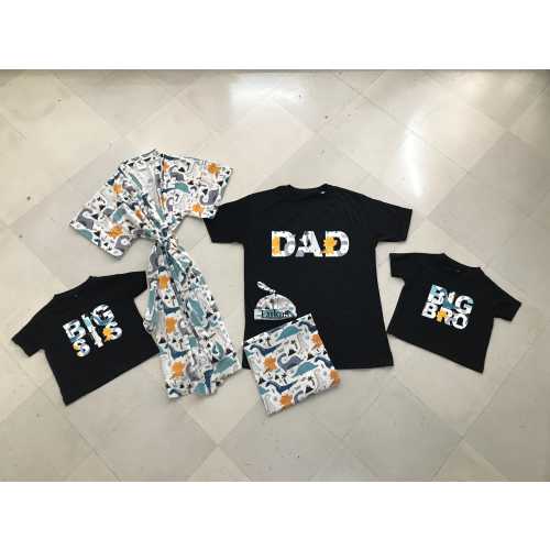 Organic Dinosaur Maternity Robe and Swaddle Set with Personalized Hat