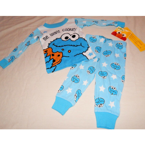 Baby Infant Boys Cookie Monster Pajamas Size 9 Months Sleep Outfit Sesame Street