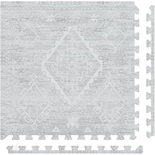 House of Noa Baby Play Mat – 4x8 Gray Ula – Set of 8 Tiles – Cushioned EVA Foam Play Mat for Floor, Soft Interlocking Baby Crawling Mats for Hard Floors