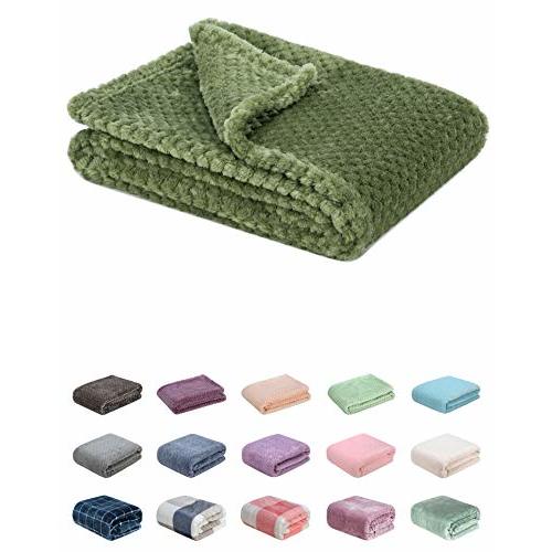 Fuzzy Blanket or Fluffy Blanket for Baby, Soft Warm Cozy Coral Fleece Toddler, Infant or Newborn Receiving Blanket for Crib, Stroller, Travel, Decorative (28Wx40L, XS-Olive Green)