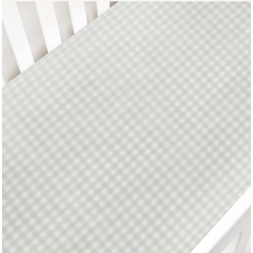 Picnic Gingham Crib Sheet - Green