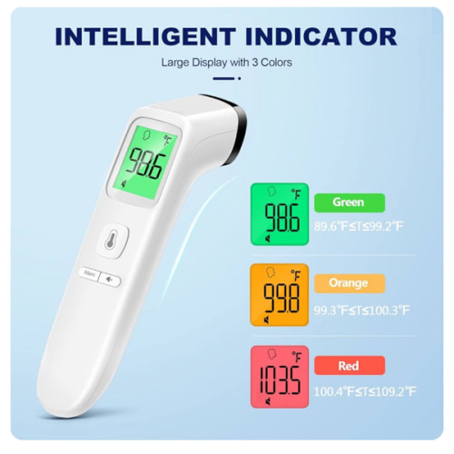 No-Touch Thermometer for Adults and Kids, Accurate Digital Baby Thermometer, Fever Alarm & Silent Mode, 2 in 1 Forehead & Object Mode