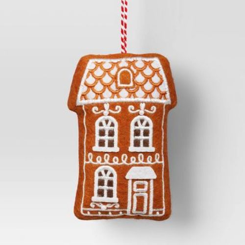 Christmas Fabric Gingerbread Shingle Roof House Ornament - Wondershop™