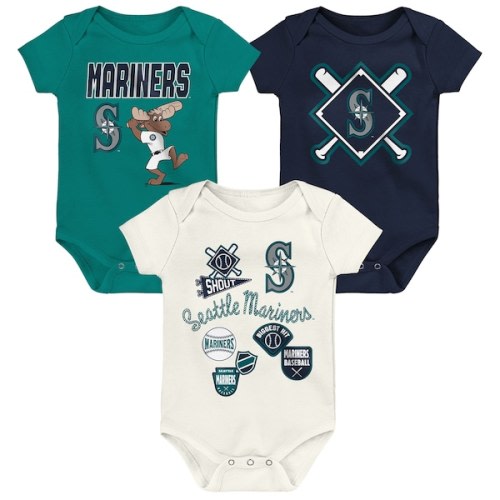 Newborn Seattle Mariners Outerstuff Home Plate 3-Piece Creeper Set