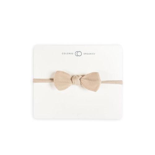 Colored Organics Dainty Bow Headband - Clay Muslin