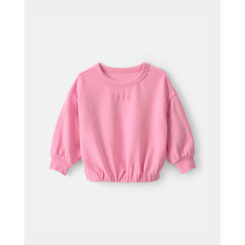 Baby Girl Strawberry French Terry Pullover Sweatshirt - Pink | Carter's