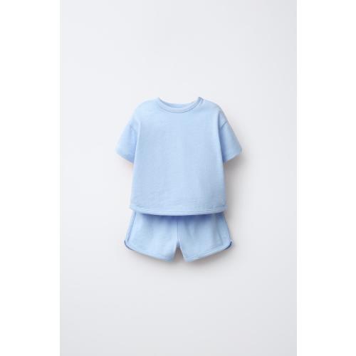 FLAMÉ T-SHIRT AND BERMUDA SET - Light blue | ZARA United States