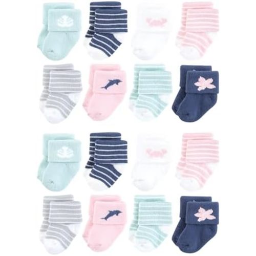 Hudson Baby Unisex Cotton Rich Baby Terry Socks 16-Pack