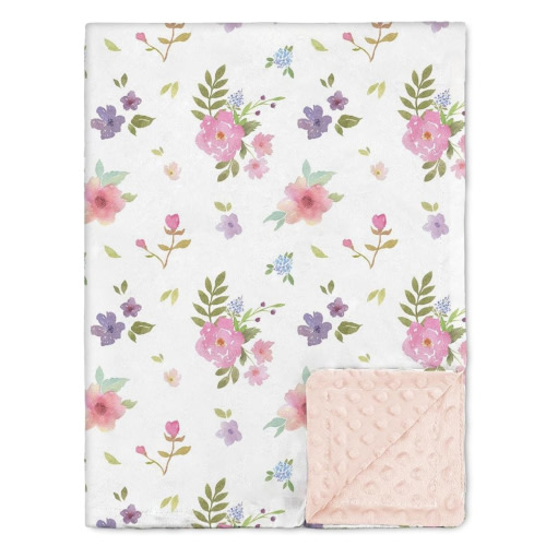 Nialnant Double Layer Minky Baby Blanket for Girl Soft Plush Blanket30 x40 | Breathable Washable Baby Blankets Neutral, Newborn Baby Blanket, Pink Lightweight Bed Throw Blanket, 30 x 40 Inch