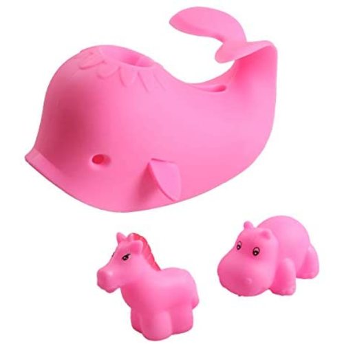 Bath Spout Cover, Faucet Cover Baby Bathroom Tub Faucet Cover Protector for Kids, Bathtub Spout Cover for Baby Kids Toddlers Protection Accessories Baby Safety Universal Bath Silicone Toys Whale Pink