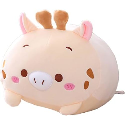 Cute Plush Deer Stuffed Squishy Animal Deer Cylindrical Body Deer Pillow,Super Soft Deer Hugging Toy Pillow Kids Kawaii Sleeping Deer Pillow Gifts for Bedding Decor or Home Decor 24-Inch