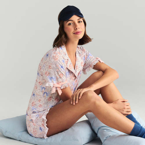 Agatha Women's Ruffled Pajama Short Set