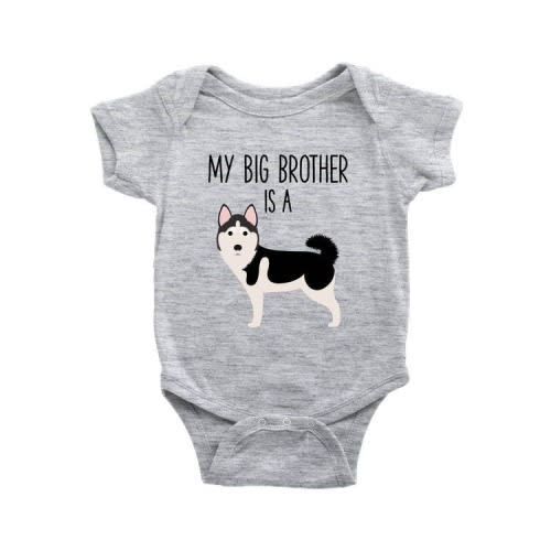 My Big Brother / Sister is a Siberian Husky Baby Bodysuit, Funny Dog Lover Baby Clothes, Baby Boy, Baby Girl Clothes, Baby Shower Gift