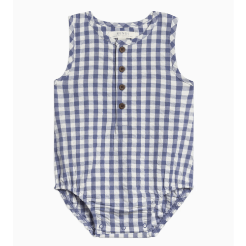 Wren Seersucker Bubble Romper - 3-6M