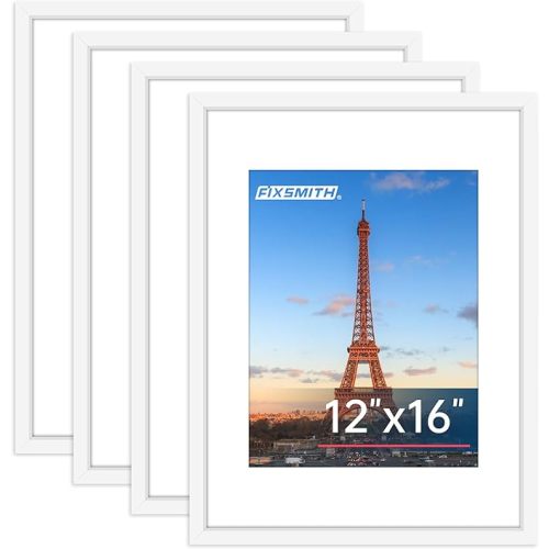 12x16 Picture Frame White Set of 4