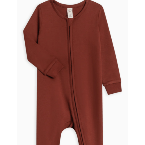 Footed Sleeper in Garnet / 0-3 months