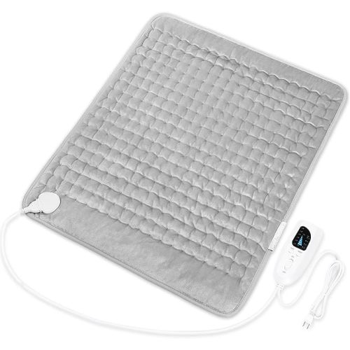 Heating Pad,Electric Heating Pads for Back,Neck,Abdomen,Moist Heated Pad for Shoulder,Knee,Hot Pad for Arms and Legs,Valentines Day Gifts-Auto Shut Off(Light Gray, 20''×24')