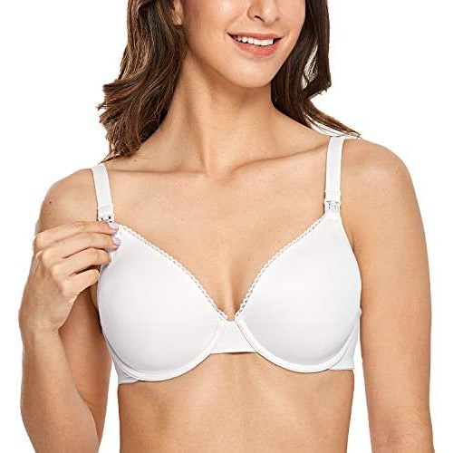 Gratlin Women's Underwire Nursing Bras Support Full Coverage Lightly Padded Maternity Bra for Breastfeeding