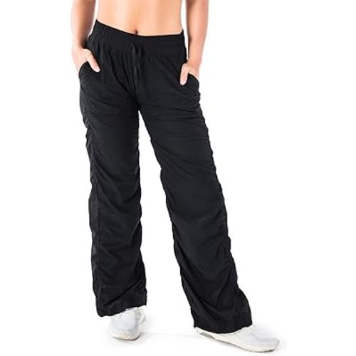 Yogipace Women's Petite/Regular/Tall Lightweight Straight Leg Dance & Studio Pants, Wrinkle-Resistant Travel Pants, UPF 50+