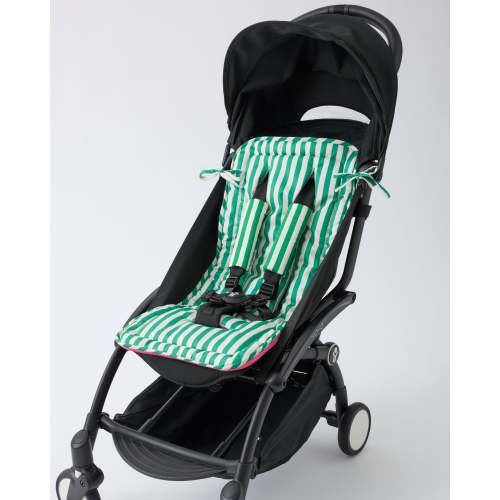 Universal Stroller Seat Liner and Strap Covers For Babies Breathable Padded Washable | Black Grid - Storq by Kindred Bravely