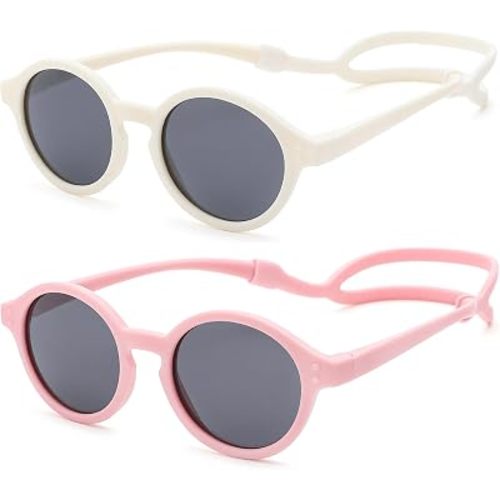 Polarized Baby Sunglasses with Strap - Unbreakable Infant Sunglasses for Newborn Toddler Boys Girls Age 0-24 Months